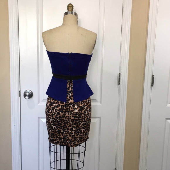 Strapless Leopard Print Dress - Picture 3 of 5